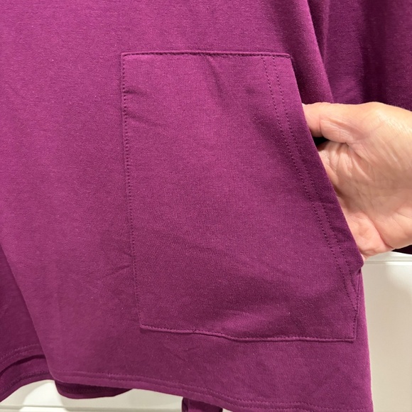 Orange Almost Naked bamboo blend fuchsia oversize tunic length top sz S/M - Picture 7 of 15